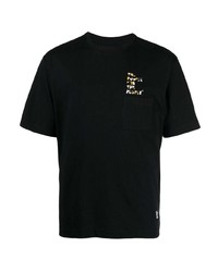 schwarzes bedrucktes T-Shirt mit einem Rundhalsausschnitt von The Power for the People