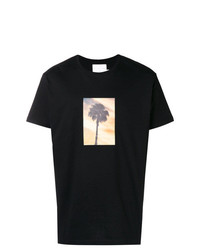 schwarzes bedrucktes T-Shirt mit einem Rundhalsausschnitt von The Silted Company