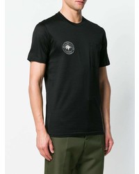 schwarzes bedrucktes T-Shirt mit einem Rundhalsausschnitt von Lanvin