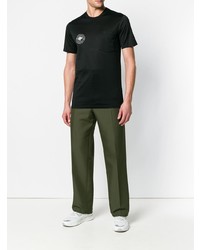 schwarzes bedrucktes T-Shirt mit einem Rundhalsausschnitt von Lanvin