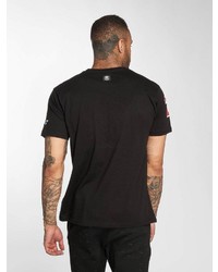 schwarzes bedrucktes T-Shirt mit einem Rundhalsausschnitt von Thug Life