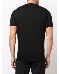 schwarzes bedrucktes T-Shirt mit einem Rundhalsausschnitt von DSQUARED2