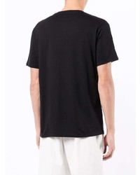 schwarzes bedrucktes T-Shirt mit einem Rundhalsausschnitt von Stefano Ricci