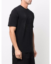 schwarzes bedrucktes T-Shirt mit einem Rundhalsausschnitt von Kenzo