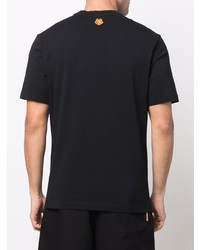 schwarzes bedrucktes T-Shirt mit einem Rundhalsausschnitt von Kenzo