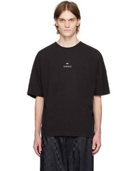 schwarzes bedrucktes T-Shirt mit einem Rundhalsausschnitt von Tommy Jeans