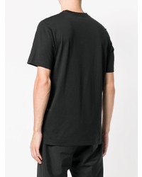 schwarzes bedrucktes T-Shirt mit einem Rundhalsausschnitt von Y-3