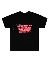 schwarzes bedrucktes T-Shirt mit einem Rundhalsausschnitt von Travis Scott Astroworld