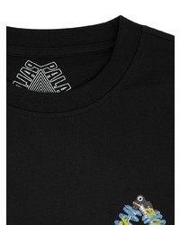 schwarzes bedrucktes T-Shirt mit einem Rundhalsausschnitt von Palace