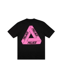 schwarzes bedrucktes T-Shirt mit einem Rundhalsausschnitt von Palace