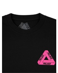 schwarzes bedrucktes T-Shirt mit einem Rundhalsausschnitt von Palace