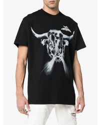 schwarzes bedrucktes T-Shirt mit einem Rundhalsausschnitt von Givenchy