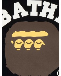 schwarzes bedrucktes T-Shirt mit einem Rundhalsausschnitt von A Bathing Ape