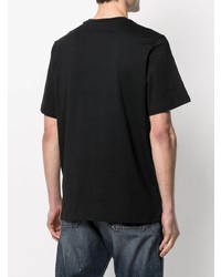 schwarzes bedrucktes T-Shirt mit einem Rundhalsausschnitt von MSGM