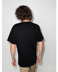 schwarzes bedrucktes T-Shirt mit einem Rundhalsausschnitt von True Religion