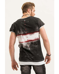 schwarzes bedrucktes T-Shirt mit einem Rundhalsausschnitt von trueprodigy T-Shirt »Rock N Rolla«