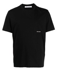 schwarzes bedrucktes T-Shirt mit einem Rundhalsausschnitt von Trussardi