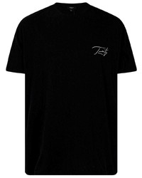 schwarzes bedrucktes T-Shirt mit einem Rundhalsausschnitt von Twenty Montreal