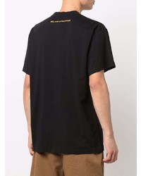 schwarzes bedrucktes T-Shirt mit einem Rundhalsausschnitt von Belford