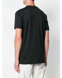 schwarzes bedrucktes T-Shirt mit einem Rundhalsausschnitt von Diesel Black Gold