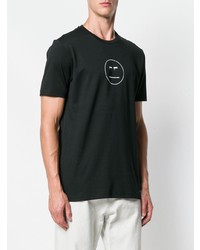 schwarzes bedrucktes T-Shirt mit einem Rundhalsausschnitt von Diesel Black Gold