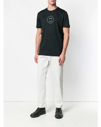 schwarzes bedrucktes T-Shirt mit einem Rundhalsausschnitt von Diesel Black Gold