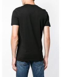 schwarzes bedrucktes T-Shirt mit einem Rundhalsausschnitt von Diesel Black Gold