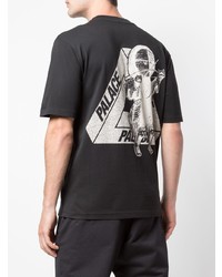 schwarzes bedrucktes T-Shirt mit einem Rundhalsausschnitt von Palace