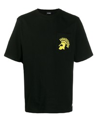 schwarzes bedrucktes T-Shirt mit einem Rundhalsausschnitt von U.P.W.W.