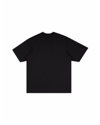 schwarzes bedrucktes T-Shirt mit einem Rundhalsausschnitt von Supreme