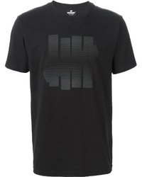 schwarzes bedrucktes T-Shirt mit einem Rundhalsausschnitt von Undefeated