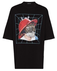 schwarzes bedrucktes T-Shirt mit einem Rundhalsausschnitt von UNDERCOVE