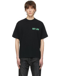 schwarzes bedrucktes T-Shirt mit einem Rundhalsausschnitt von Undercover