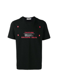 schwarzes bedrucktes T-Shirt mit einem Rundhalsausschnitt von Undercover