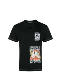 schwarzes bedrucktes T-Shirt mit einem Rundhalsausschnitt von United Standard