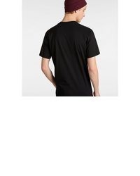 schwarzes bedrucktes T-Shirt mit einem Rundhalsausschnitt von Vans