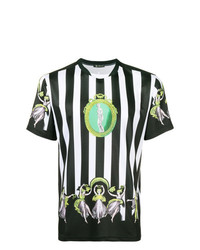 schwarzes bedrucktes T-Shirt mit einem Rundhalsausschnitt von Versace