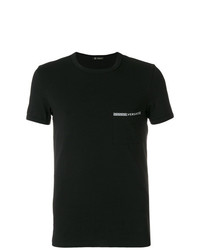 schwarzes bedrucktes T-Shirt mit einem Rundhalsausschnitt von Versace