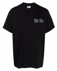 schwarzes bedrucktes T-Shirt mit einem Rundhalsausschnitt von Vetements