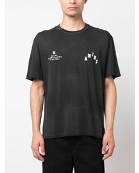 schwarzes bedrucktes T-Shirt mit einem Rundhalsausschnitt von Amiri