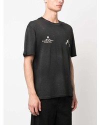 schwarzes bedrucktes T-Shirt mit einem Rundhalsausschnitt von Amiri