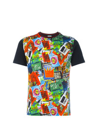 schwarzes bedrucktes T-Shirt mit einem Rundhalsausschnitt von Vivienne Westwood MAN