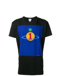 schwarzes bedrucktes T-Shirt mit einem Rundhalsausschnitt von Vivienne Westwood MAN