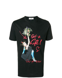 schwarzes bedrucktes T-Shirt mit einem Rundhalsausschnitt von Vivienne Westwood