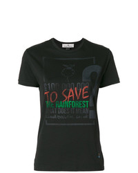 schwarzes bedrucktes T-Shirt mit einem Rundhalsausschnitt von VIVIENNE WESTWOOD RED LABEL