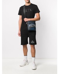 schwarzes bedrucktes T-Shirt mit einem Rundhalsausschnitt von Valentino