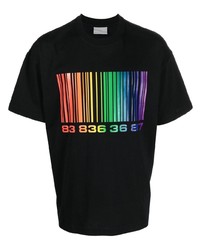schwarzes bedrucktes T-Shirt mit einem Rundhalsausschnitt von VTMNTS