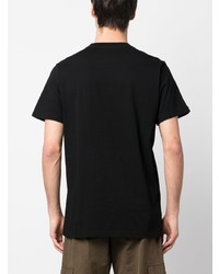 schwarzes bedrucktes T-Shirt mit einem Rundhalsausschnitt von Maharishi