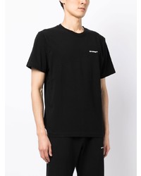 schwarzes bedrucktes T-Shirt mit einem Rundhalsausschnitt von Off-White