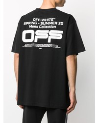 schwarzes bedrucktes T-Shirt mit einem Rundhalsausschnitt von Off-White